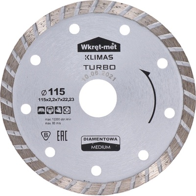 Řezný turbo diamantový kotouč - 115x2,2x22,2