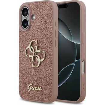 GUESS PU Fixed Glitter 4G Metal Logo Задна обвивка за iPhone 17 Pink Guess | Rozov | МЪЖЕ | UNI