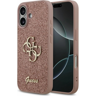 GUESS PU Fixed Glitter 4G Metal Logo Задна обвивка за iPhone 17 Pink Guess | Rozov | ЖЕНИ | UNI