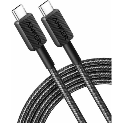 Anker 310 USB-C to USB-C Cable 240W - кабел с бързо зареждане за устройства с USB-C порт (90 см) (черен) (D65193)