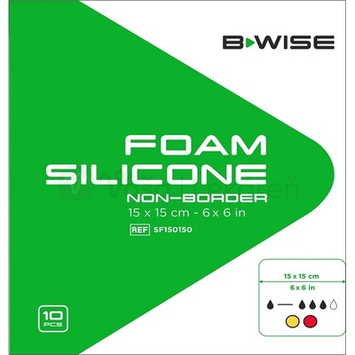 Bwise Krytie na rany penové silikónové 15 x 15 cm 10 ks