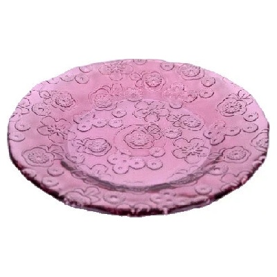 San Miguel Talíř Flora recyklované sklo růžový 19,5 x 19,5 x 1,6 cm