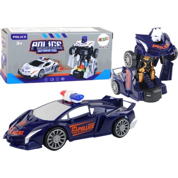 Lean Toys Policajné auto a Transformer 2v1 modré