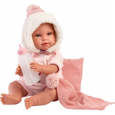 Llorens 63802 NEW BORN realistická panenka miminko se zvuky a měkkým látkovým tělem 38 cm