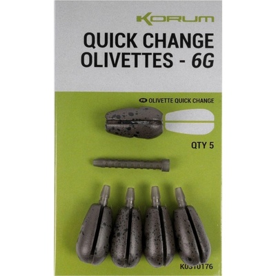 KORUM Rychlovýměnná zátěž Quick Change Olivettes 6g 5ks