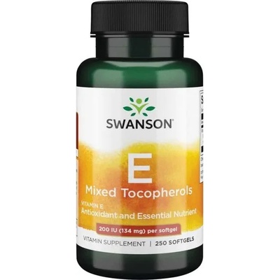 Swanson Vitamin E Mixed Tocopherols, 200 IU, 250 меки капсули, Swanson (SW149)