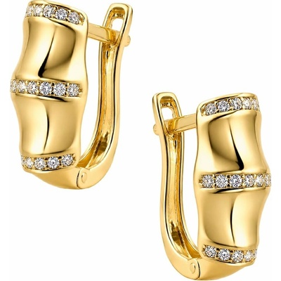 Zlaton Náušnice žluté zlato visací s kamenem osazené zirkony 1.4cm 2.5g N10092500700