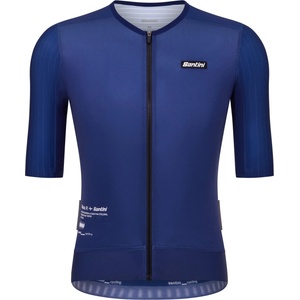 Santini Фланелка с къс ръкав за колоездене Santini Mads Pedersen Momentum Series Short Sleeve Jersey Cycling jersey - Navy (056-4329-0112)