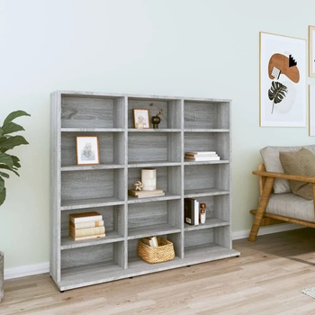 Image 1 of vidaXL Етажерка за дискове сив сонома 100x23x89, 5 см инженерно дърво (815484)