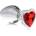 Booty Sparks Red Heart Glass Anal Plug with Gem Large
