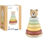 Tooky Toy Дървена низанка „Мече с 5 пръстена Tooky toys TKF004N