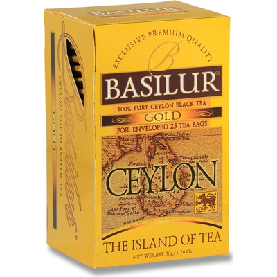 Basilur černý čaj Gold Ceylon 25 x 2 g