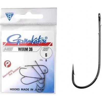 Gamakatsu Háčky Worm 36 Black 6ks vel. 3/0