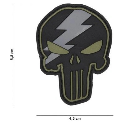 Reintex PVC nášivka PUNISHER THUNDER - ZELENÁ