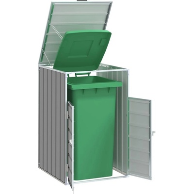 vidaXL Box na 1 popelnici 72 x 81 x 115 cm ocel šedý – Zboží Dáma