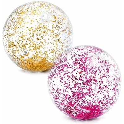 INTEX Nafukovacia plážová lopta 58070 Glitter Transp. 71 cm Růžová