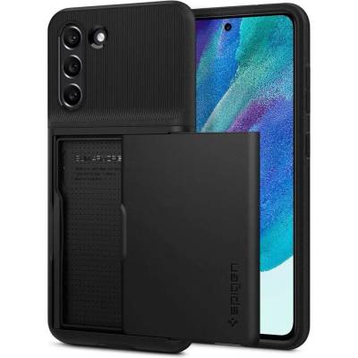 Spigen Slim Armor CS Case - хибриден кейс с отделение за кр. карти и най-висока степен на защита за Samsung Galaxy S21 FE (черен)