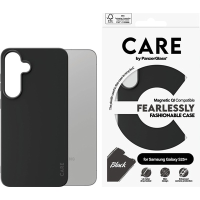 Panzer Гръб Care by PanzerGlass за Samsung Galaxy S25 Plus, Fashionable Case, QI Compatible, Черен