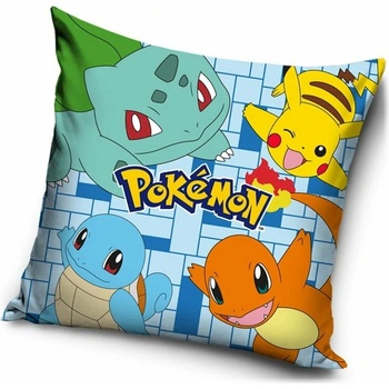 Carbotex vankúš Pokémoni motív Pikachu a jeho priatelia - 40x40