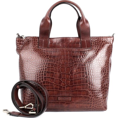 Gianni Conti velká luxusní kožená kabelka shopperbag do ruky 14 hnědá