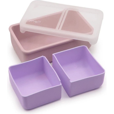 Melii Silikonový bento box na svačinu 700 ml Růžový fialový