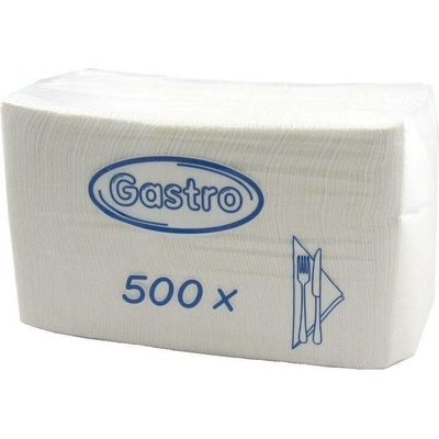 Gastro ubrousky papírové 1V 500ks bílé 33x33cm