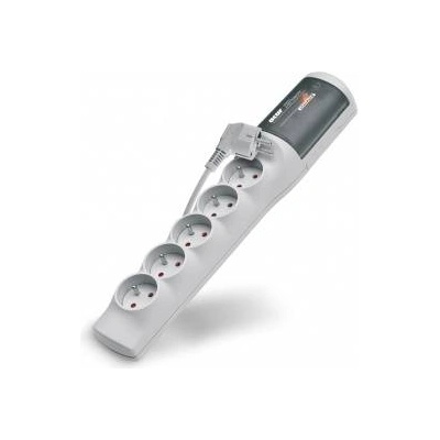 HSK Data Удължител Acar, 5 гнезда, С ключ, 1, 5 м, 230V, Сив, Червен
