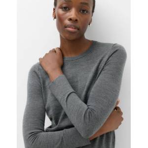 Marks & Spencer Пуловер с V-образно деколте от чист мерино Marks & Spencer сива Marks & Spencer | Siv | ЖЕНИ | S