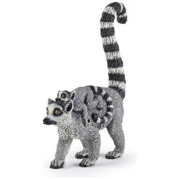 Image 1 of Papo - Фигурка за колекциониране и игра - Котешки лемур с бебе (50173)