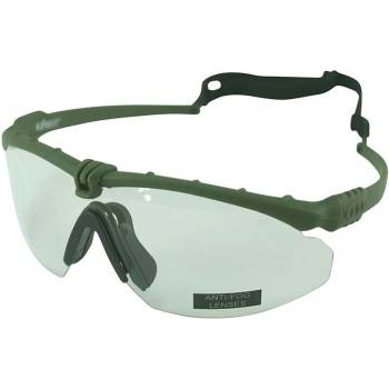 Okuliare Kombat Ranger zelený rám číré sklá