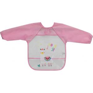 Interbaby Бебешки лигавник с ръкави Interbaby - Llama, розов (00322) - ozone