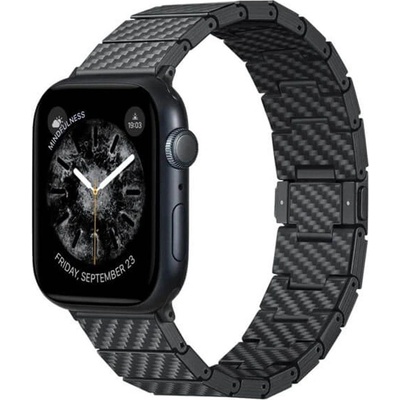 PITAKA Кевларена Каишка за Apple Watch, Pitaka Carbon Fiber Watch Band Black/Gray, Черен (AWB2307)