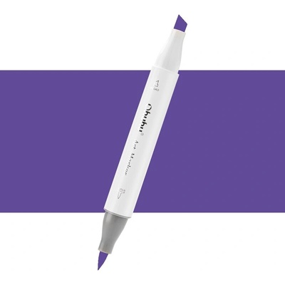 Lihová fixa OHUHU oboustranná Brush & Chisel, Gentian Violet (V320)