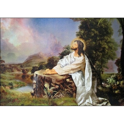 Obraz na dreve: Pán Ježiš na skale (40x30)