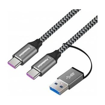PremiumCord USB Cable PremiumCord USB-A + USB-C - USB-C 2 m Black/Grey (ku31cq2)