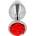 Метален анален плъг с червена роза, 8, 9см. - Kink Plug Rose Silver (D-242595)