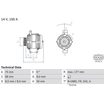 BOSCH 0 986 082 590 generátor (0986082590)