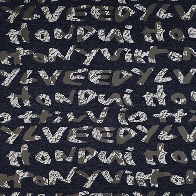 Svetrovina N6015 modrá, tlač písmo, š.150