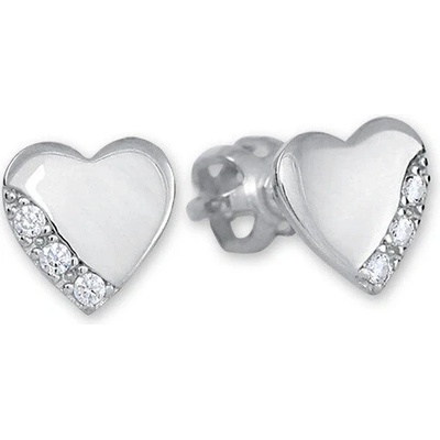 Soliter Náušnice z bieleho zlata Srdiečka s kryštálmi 239 001 01071 07