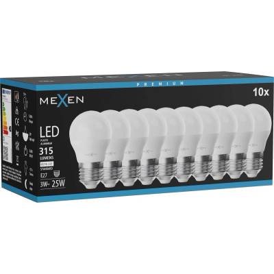 Mexen Nova 10x LED крушка E27, G45, 3W, неутрална - 4000K, 315 lm - L101-E27-0340-01x10 (L101-E27-0340-01x10)