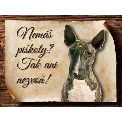 Sport hobby Cedulka Bullterier Piškoty CP345 20 x 15 cm