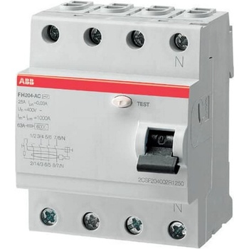 ABB Дефектнотокова защита ABB FH204 - 30 mA, 4 P, 25 A (2CSF204102R1250)