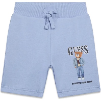Guess Къси спортни панталони в небесно син цвят за мини момче със сладко мече Guess
