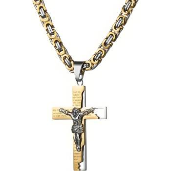 HARAHU Мъжко колие gr-32539 - Златно / Сребърно / 70см kp32539 (gr-32539)