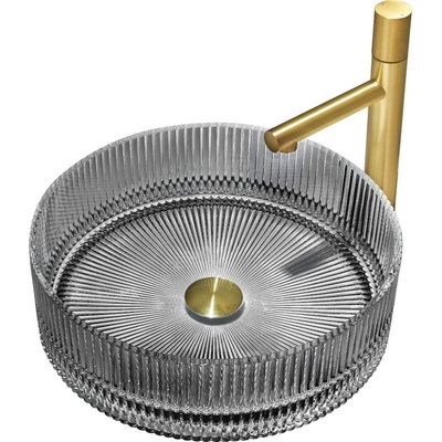 Mexen Eiva стъклена мивка за плот 39 x 39 cm, черна - 24163970 (24163970)