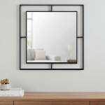 TopMebel Алуминиево стеннo огледало Corner TopMebel в черен цвят 58, 6x2x58, 6cm