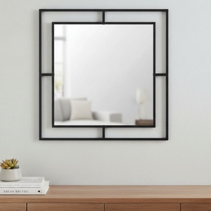 TopMebel Алуминиево стеннo огледало Corner TopMebel в черен цвят 58, 6x2x58, 6cm