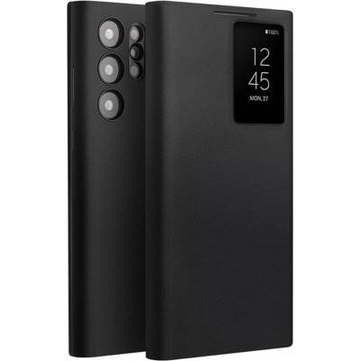 Qialino Активен Кожен Калъф за Samsung S24 Ultra, Qialino Smart View Book Case, Черен (5906601990481)