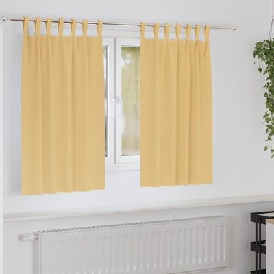 vidaXL Завеси за затъмняване с пръстени 2 pcs Бежово 140 x 140 cm (4107533)