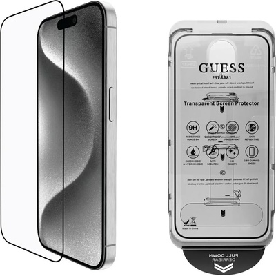 GUESS BP Rhinestone 2 в 1 защитно стъкло за екран и камера за iPhone 16 Pro Max сребрист (GUBPP16XSPCLGGS)